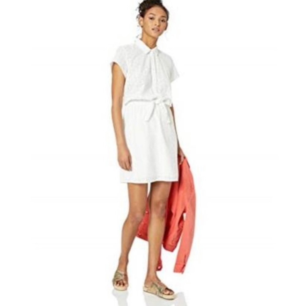 J.Crew Mercantile White Eyelet Cotton Shirtdress